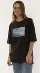 SISSTR INDIE SS KNIT SLOUCH TEE - Charcoal