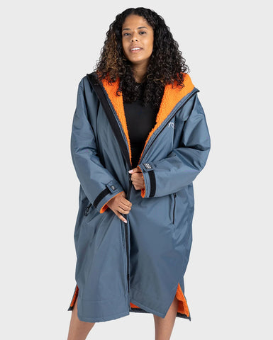 Dryrobe Advance V3 LS Poncho - Dark Grey/Orange