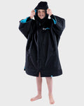 Dryrobe Advance KIDS Short Sleeve Poncho - Black/Blue