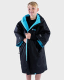 Dryrobe Advance KIDS Short Sleeve Poncho - Black/Blue