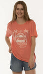 SISSTR STOKE SISSTRS SS KNIT TEE - Coral Flame