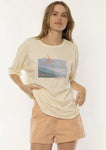 SISSTR INDIE SS KNIT SLOUCH TEE - Sea Salt