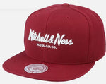 Mitchell & Ness - Classic Script High Crown Burgundy Snapback (INTL895)